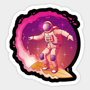 Surfing Astronaut Sticker